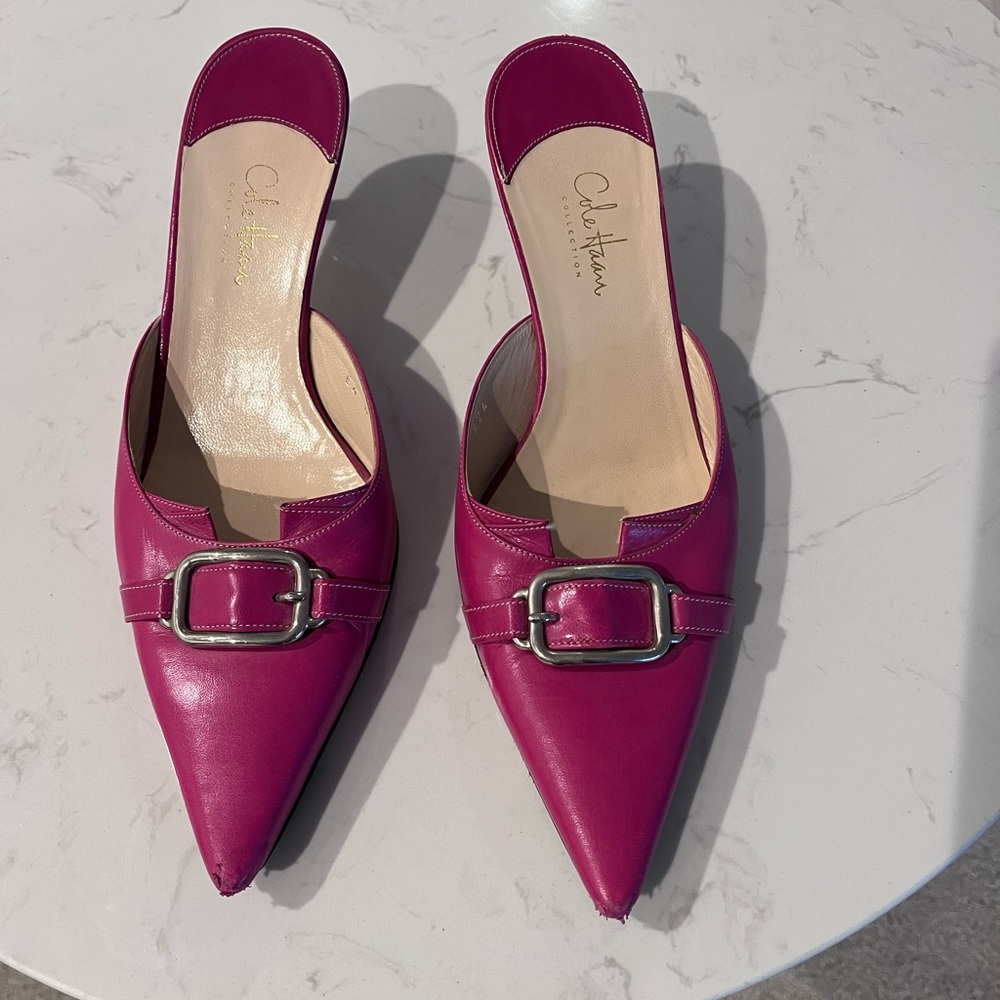 Cole Haan Collection mules in magenta, size 6.5B